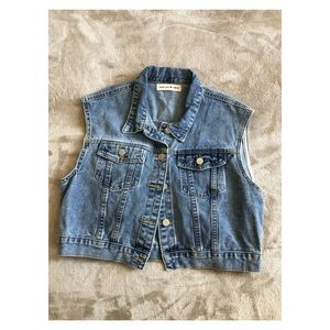 Simply Love  100% cotton crop denim vest